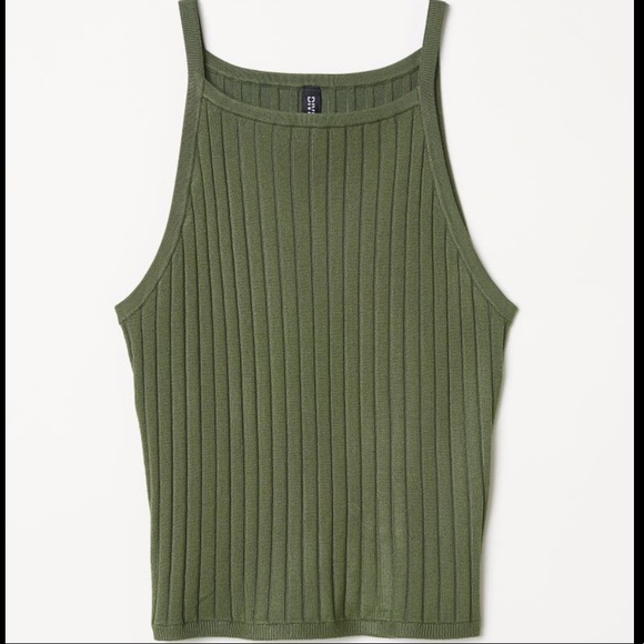 NWOT H&M Short Rib-knit Tank Tank Top - Picture 1 of 7